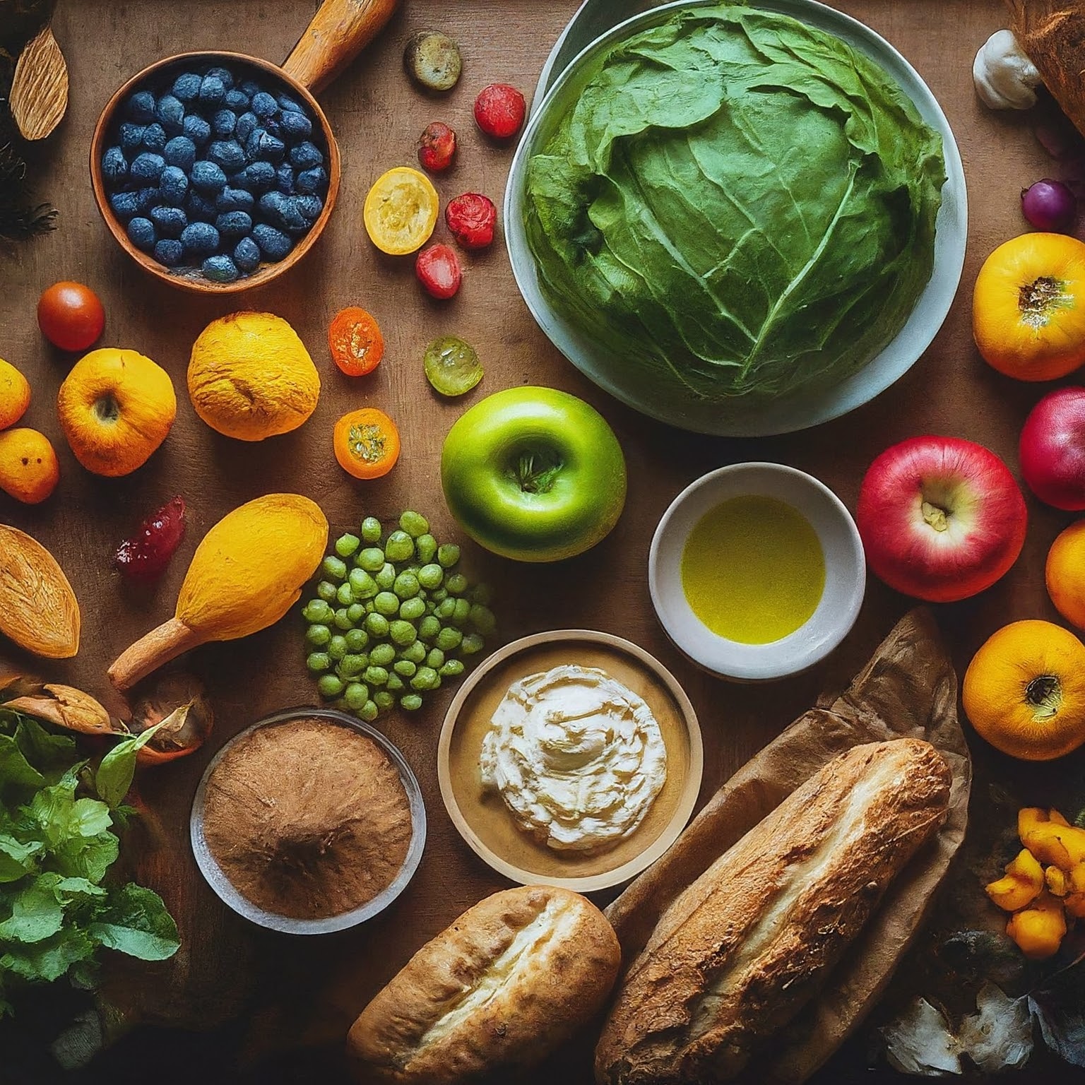 une cuisine avec des ingrédients vibrants, dégageant simplicité et des vibrations saines. Encourager une transition vers une alimentation exempte de produits transformés, promouvant la joie de cuisiner à la maison et des choix plus sains.